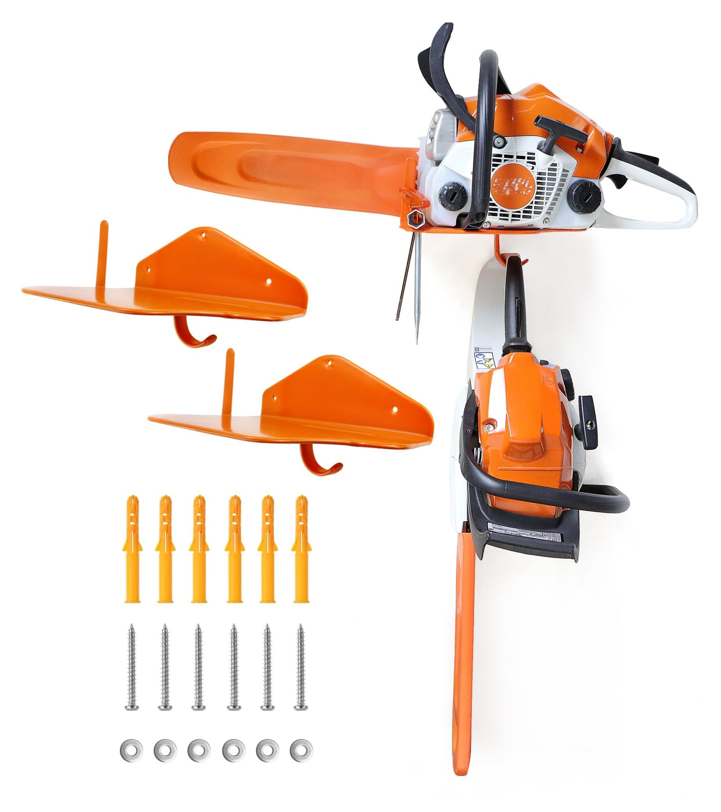 Chainsaw Holder, 2 Pack Chainsaw Wall Mount, Heavy Duty Chainsaw Mount Garage Storage Holder, Chainsaw Accessories Garage Organization Rack