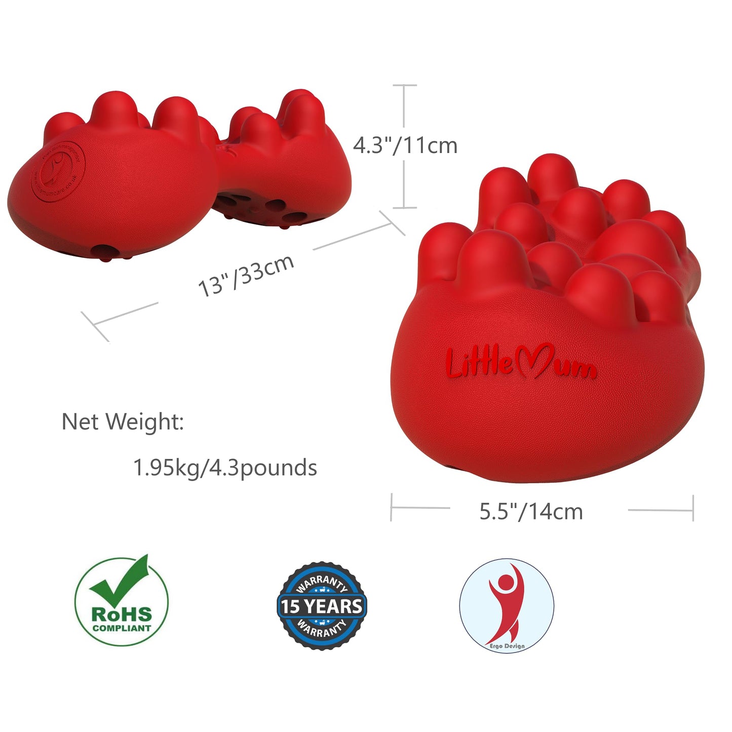 LittleMum Trigger Point Massager for Myofascial Release, Sciatica & Piriformis Syndrome - Relieves Back Knots and Strain Pain