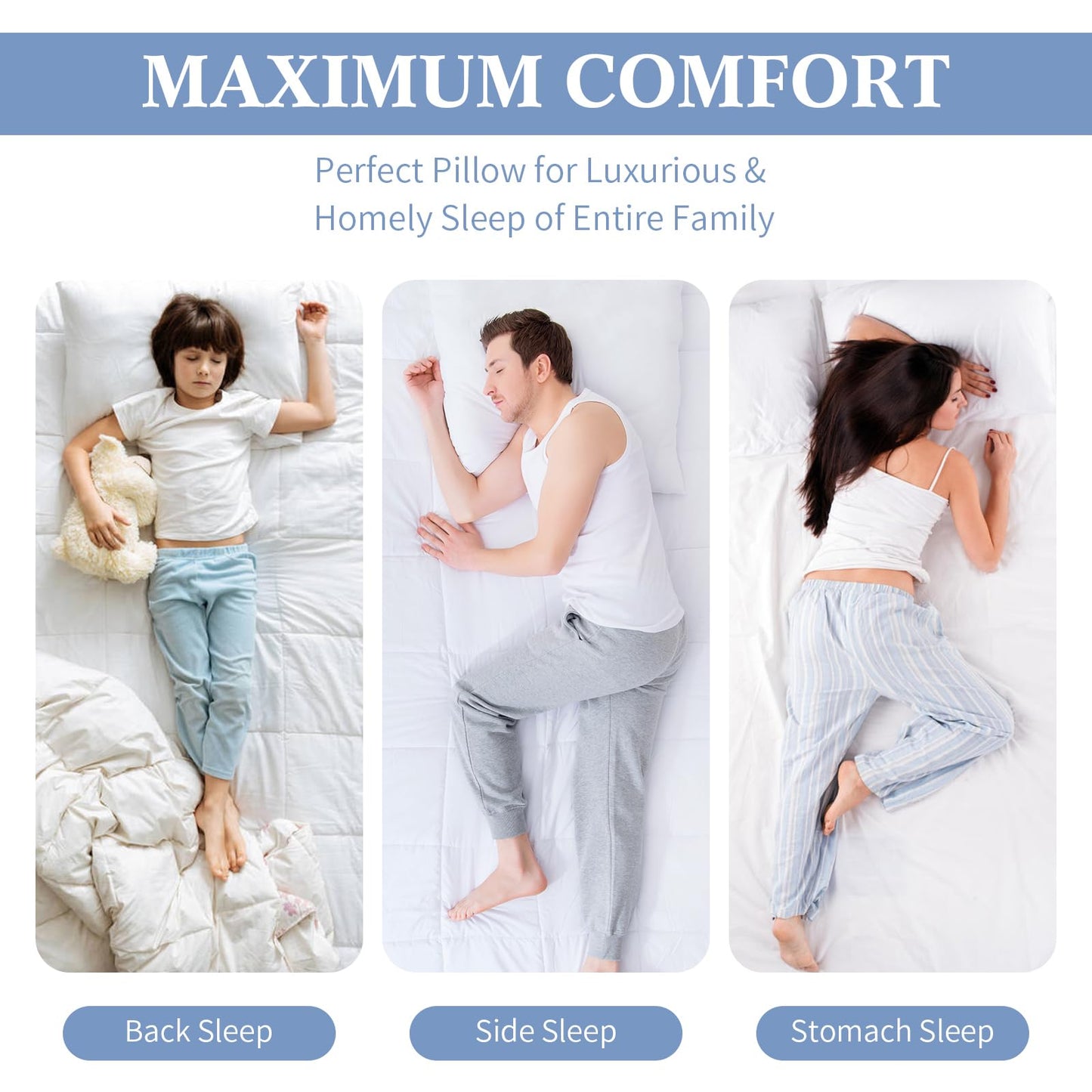 Sherwood Hotel Collection Bed Pillows for Sleeping 2 Pack King Size, Soft Microfiber Cover and 3D Super Soft Down Alternative Filled White Pillows (King)
