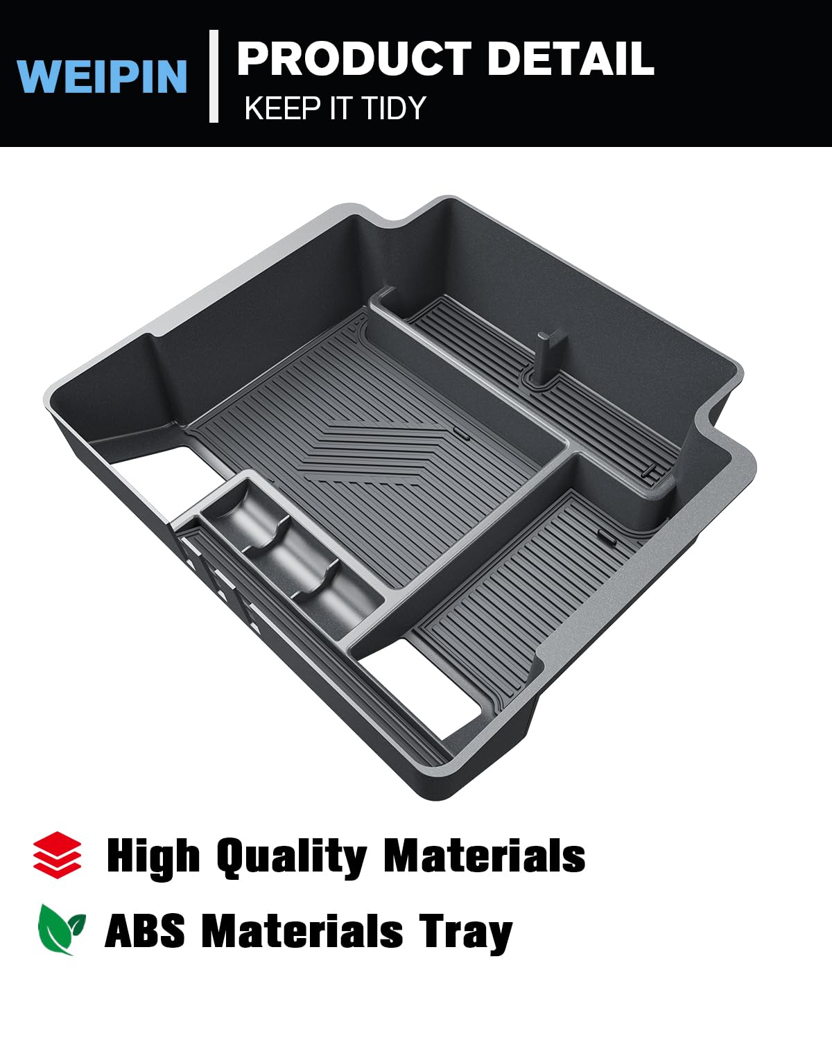 Silverado Sierra Center Console Organizer - Refreshed Models 2024-2025 Chevy Silverado/GMC Sierra 2500HD 3500HD - (Full Console w/Bucket Seats ONLY) - Black