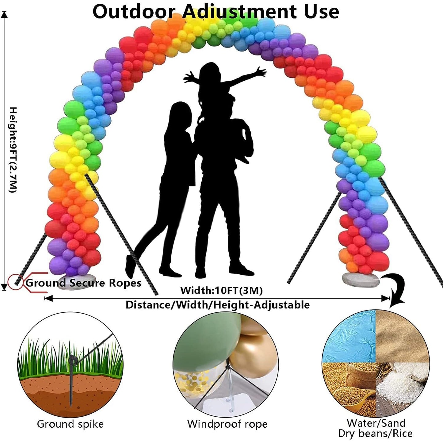 balloon arch kit with electric pump base frame adjustable balloon arch stand, birthday party balloon accessories for party decoration garden wedding birthday decoration