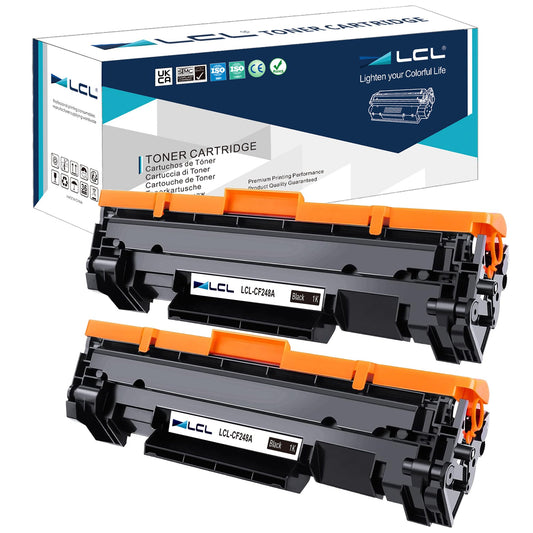 (with Chip) LCL Compatible Toner Cartridge for HP 48A CF248A (2-Pack, Black) for HP LaserJet Pro M15 M15a M15w M16w M16a HP LaserJet M30w M31w MFP M28a MFP M28w MFP M29a MFP M29w