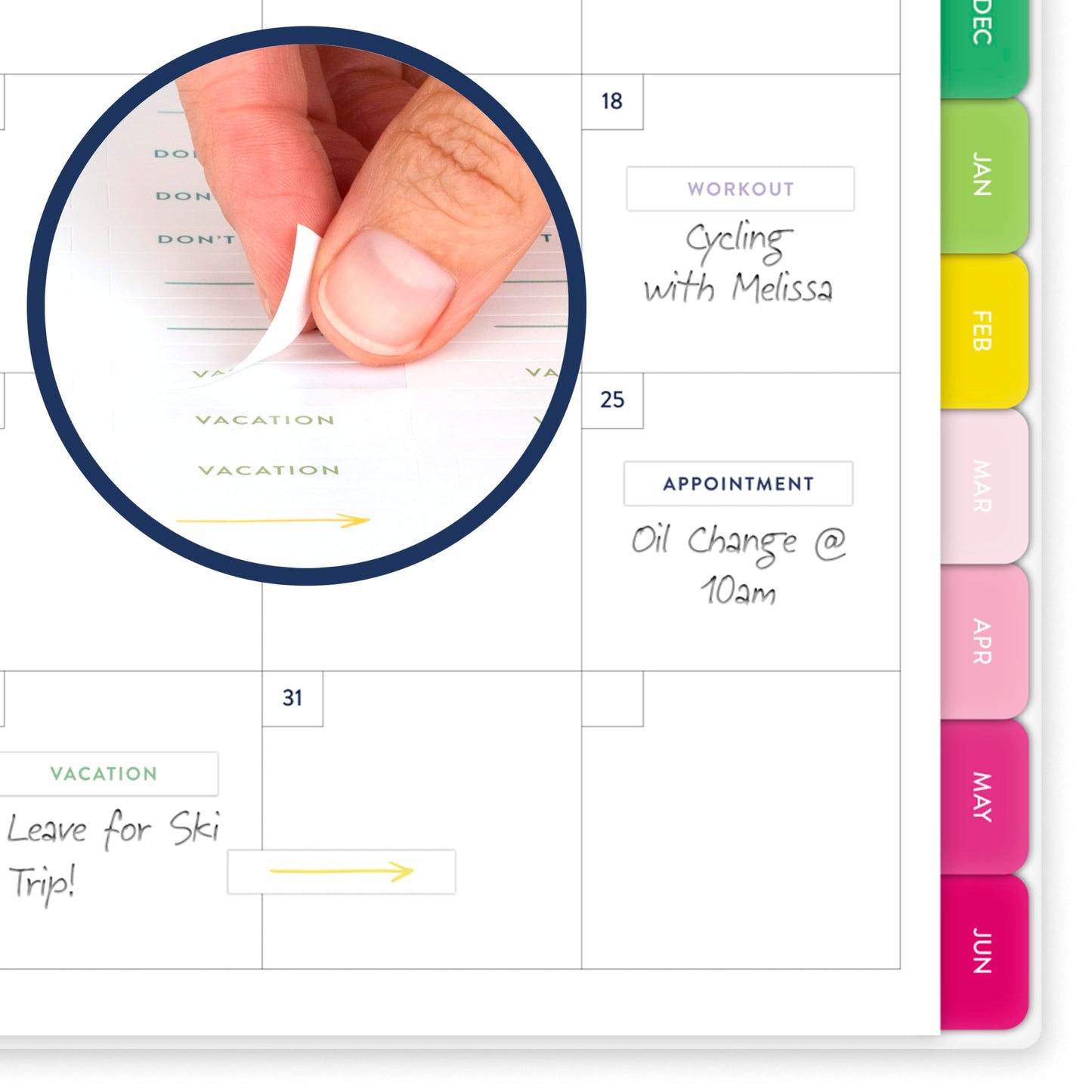 AT-A-GLANCE Planner 2026-2027 Weekly & Monthly Academic 12-Month July-June, 8-1/2" x 11", Simplified by Emily Ley, Happy Stripe (EL49-905A)