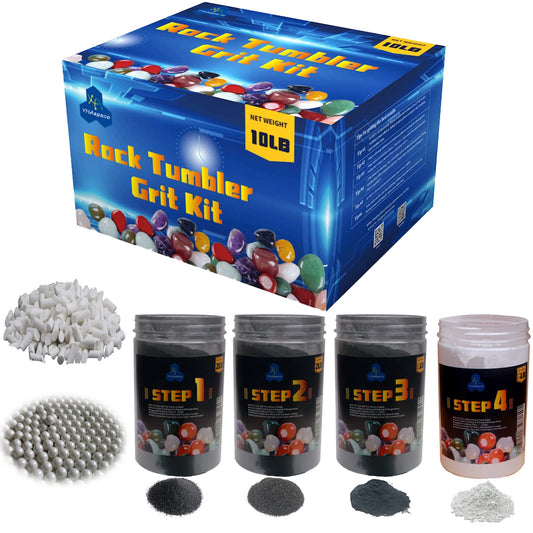 10 Pounds Rock Tumbler Grit Kit - Polishing Media Refill for Rock Tumblers