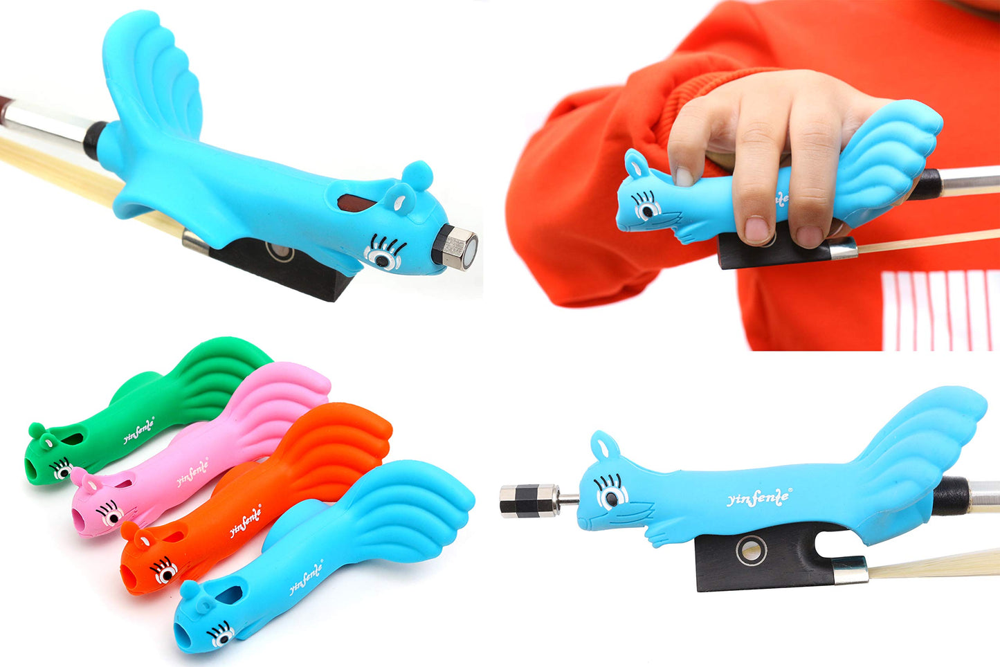 Yinfente 1pcs Hold Violin Bow Holder Hold Violin/Viola Bow Teaching Aid Violin Bow Grip Learn Violin Beginner Corrector Bow Straightener Soft protect finger
