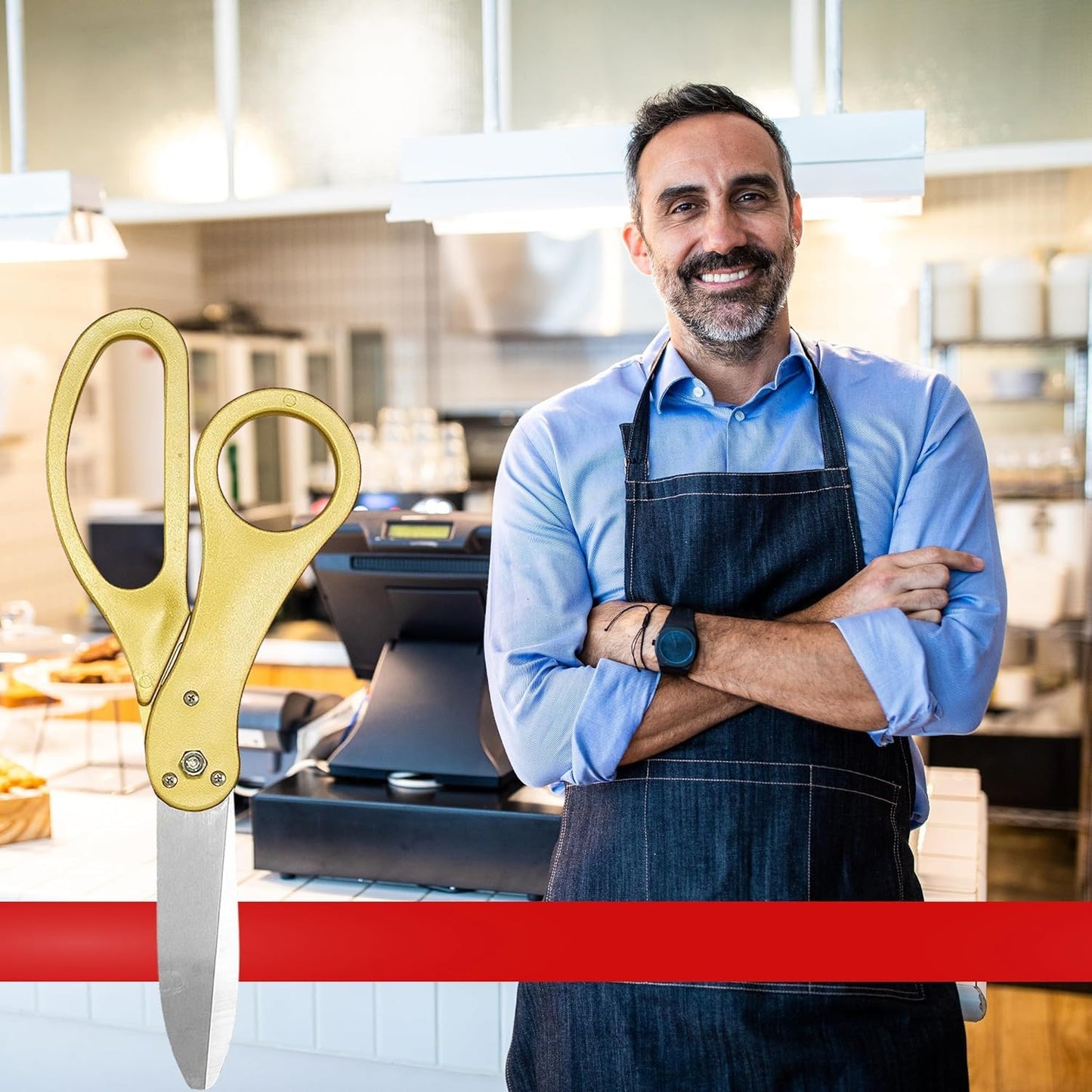 50.8 cm Gold Scissors for Grand Opening – Heavy Duty Gold Giants Ribbon Cutting Scissors for Special Events Inaugurations and Ceremonies