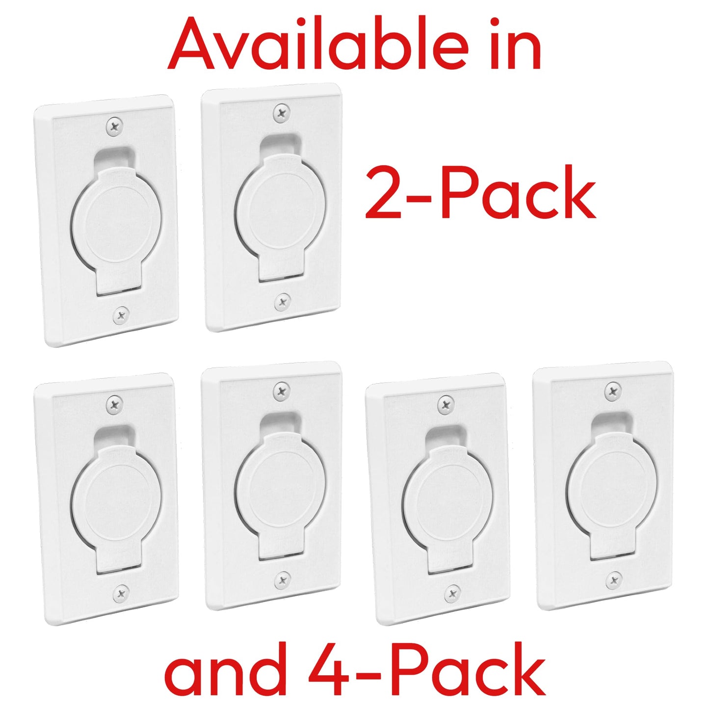 Vacurama Premium Central Vacuum Wall Plate Set - Universal Fit for Inlet Valves - Compatible with Beam, CanaVac, Eureka, Vacuflo, Husky, DuoVac, CycloVac and More - (White) Pack of 4