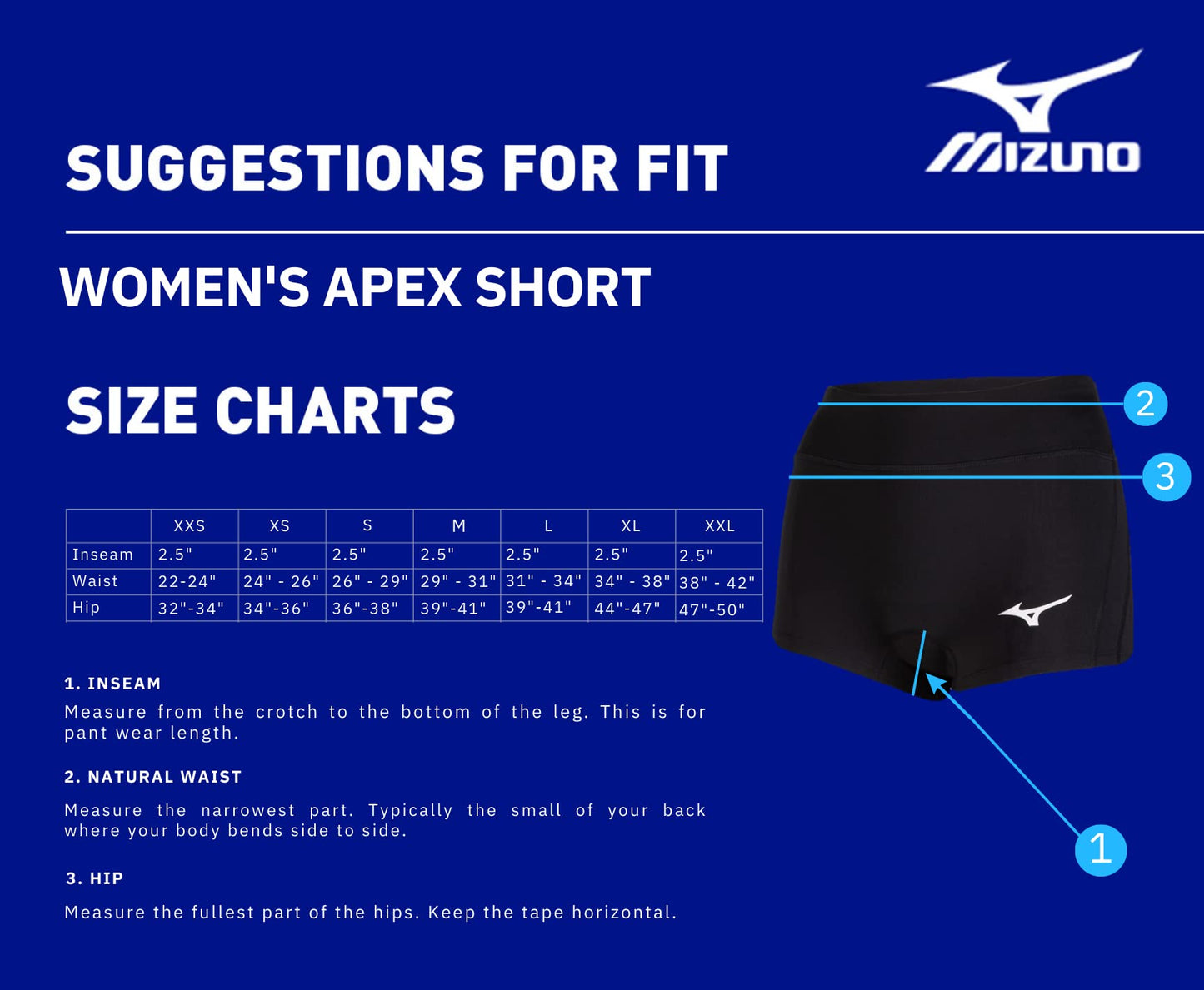 Mizuno Women's Apex 2.5" Inseam Volleyball Short(M)