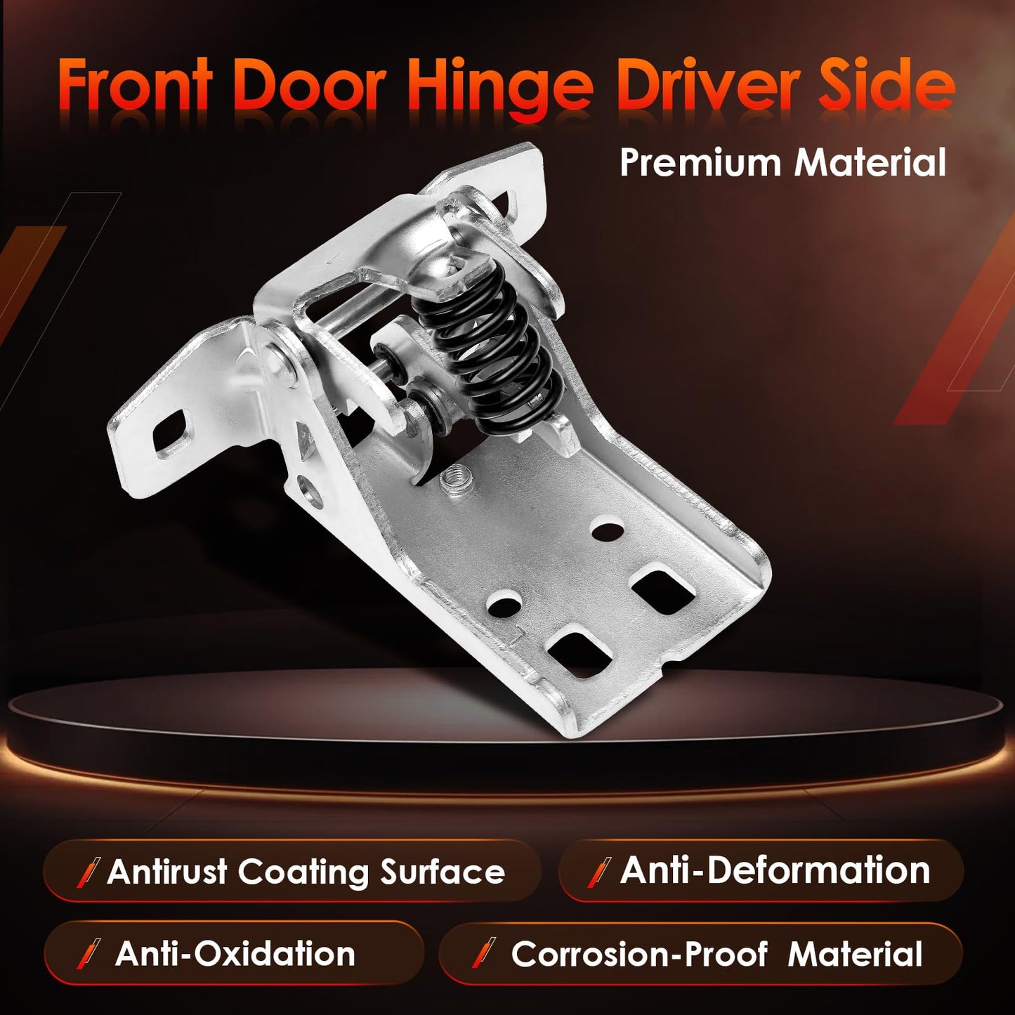 Upper Door Hinge Driver Side Left LH, Compatible with 1994-2002 Ram 1500 2500 3500, 1997-1998 Dodge Dakota Replace OE# 55075957AC