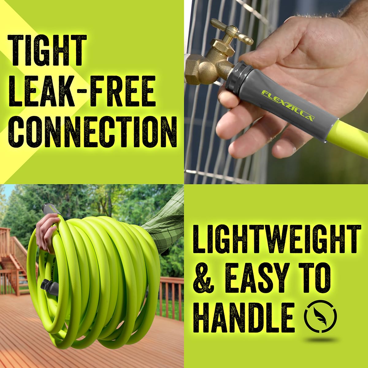 Flexzilla Garden Hose, 5/8'' X 50', Heavy Duty, Lightweight, Drinking Water Safe-HFZG550YW