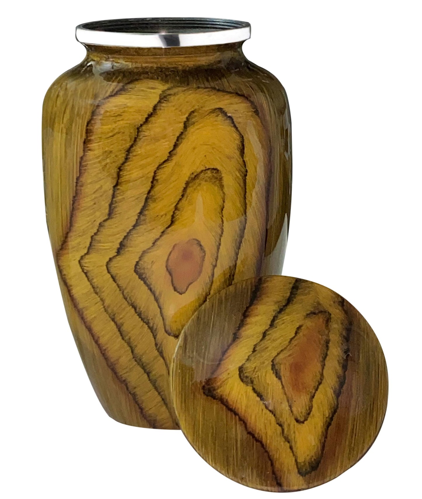 Bold & Divine Teak Root Wood Grain Finish Cremation Urn | Human Ashes Adult Memorial urn, Burial, Funeral Cremation Urns | 200 Cubic Inches Adult