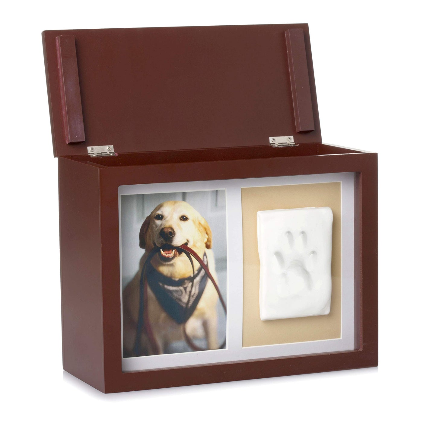 Pearhead Pet Memorial Photo Memory Box and Paw Print Kit, Dog or Cat Pawprint DIY Kit, Pet Urn or Keepsake Memory Box, Espresso