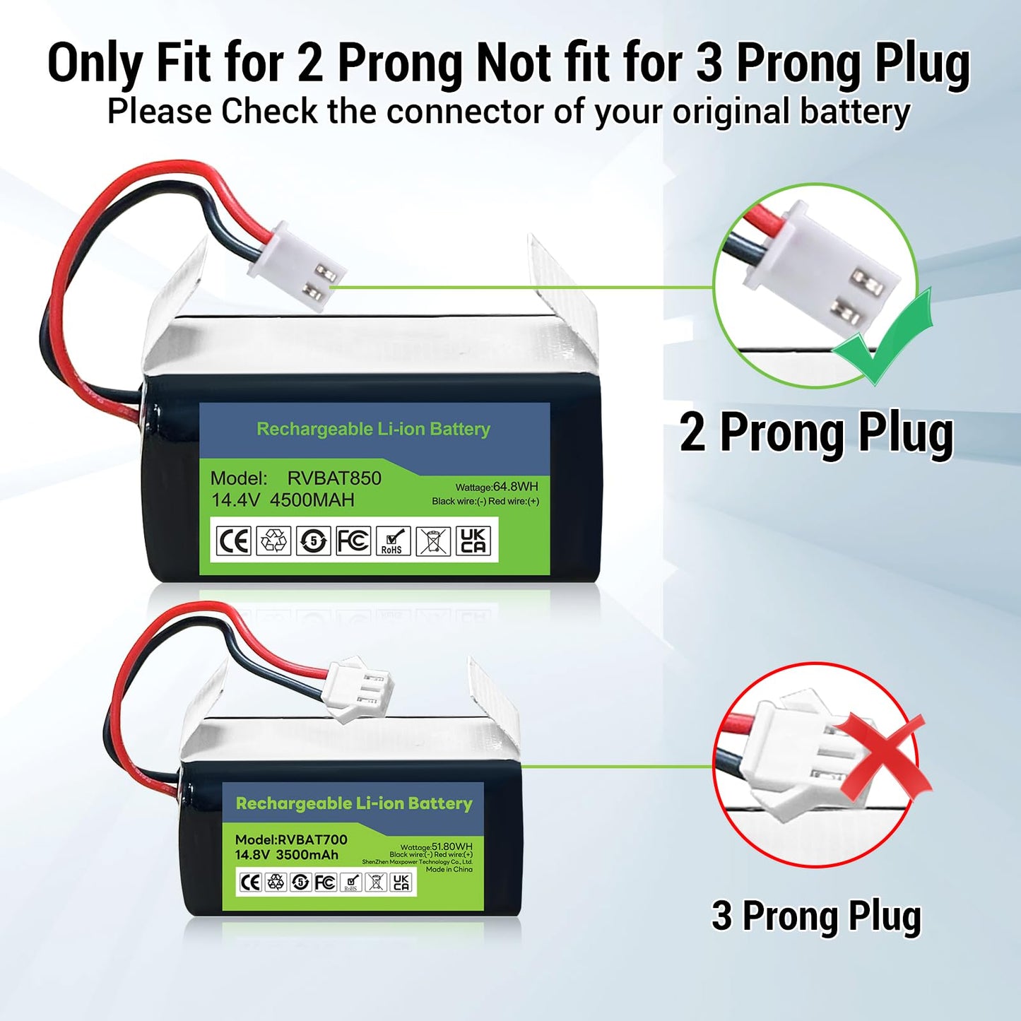4500mAh Robot Vacuum Battery for Shark ION Series (AV1010AE, RV761-771), IQ/AI Series (RV1000-1101), RV850/RV871 Models