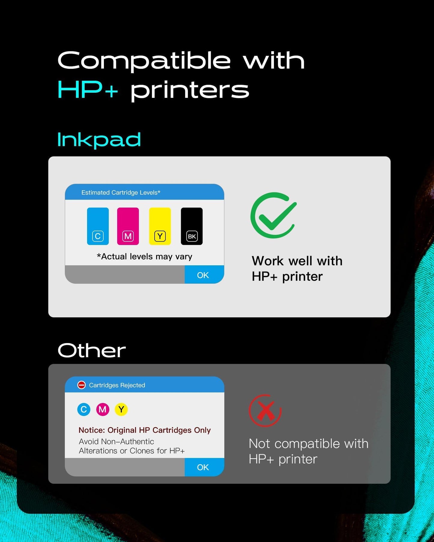 962xl 962 Ink Cartridges for HP OfficeJet Pro 9015 9018 9010 9020 Series Printer, 962 XL High Yield Ink Cartridge Combo Pack 4 Pack, No e Series Printer (Black, Cyan, Magenta, Yellow)