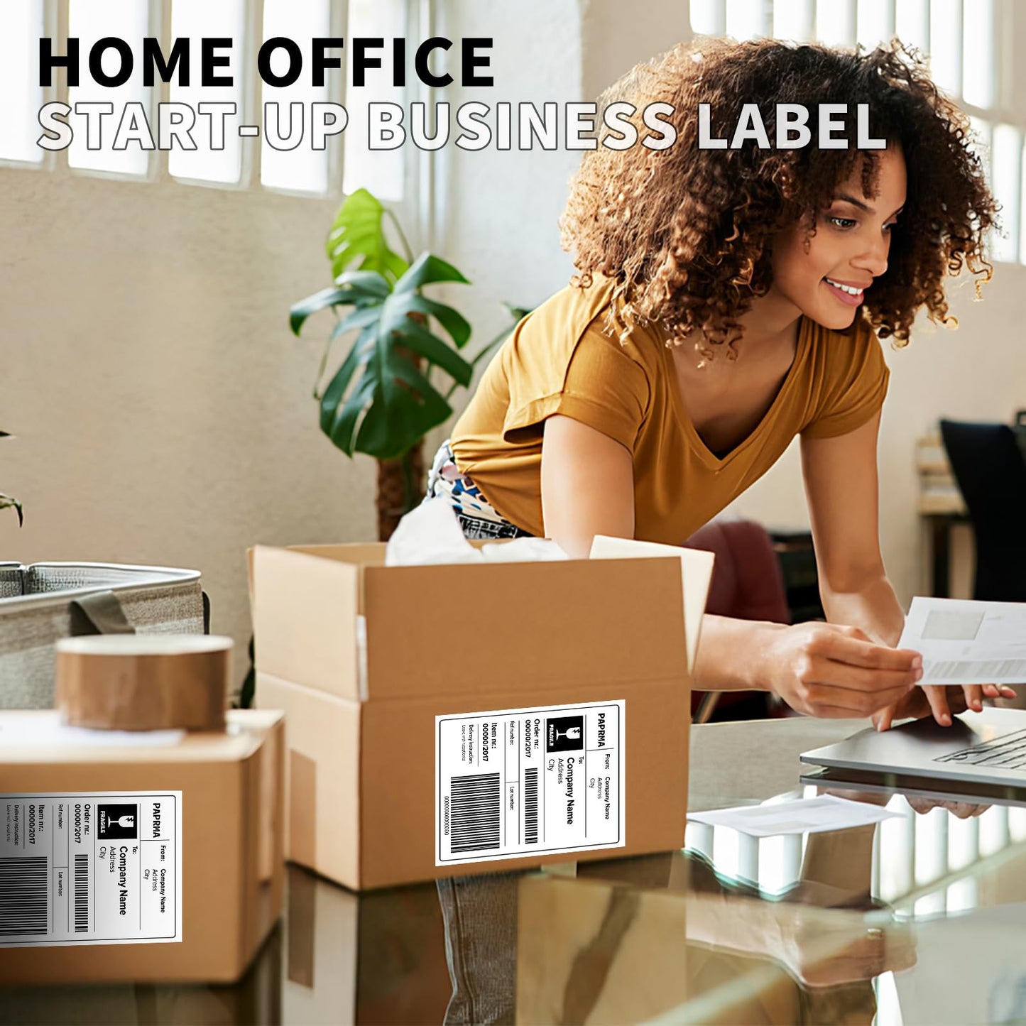 PAPRMA 4000 Direct Thermal Labels - 16 Rolls of 4' x 6' Thermal Printer Paper - 250 Labels Per Roll - Zebra Rollo Compatible