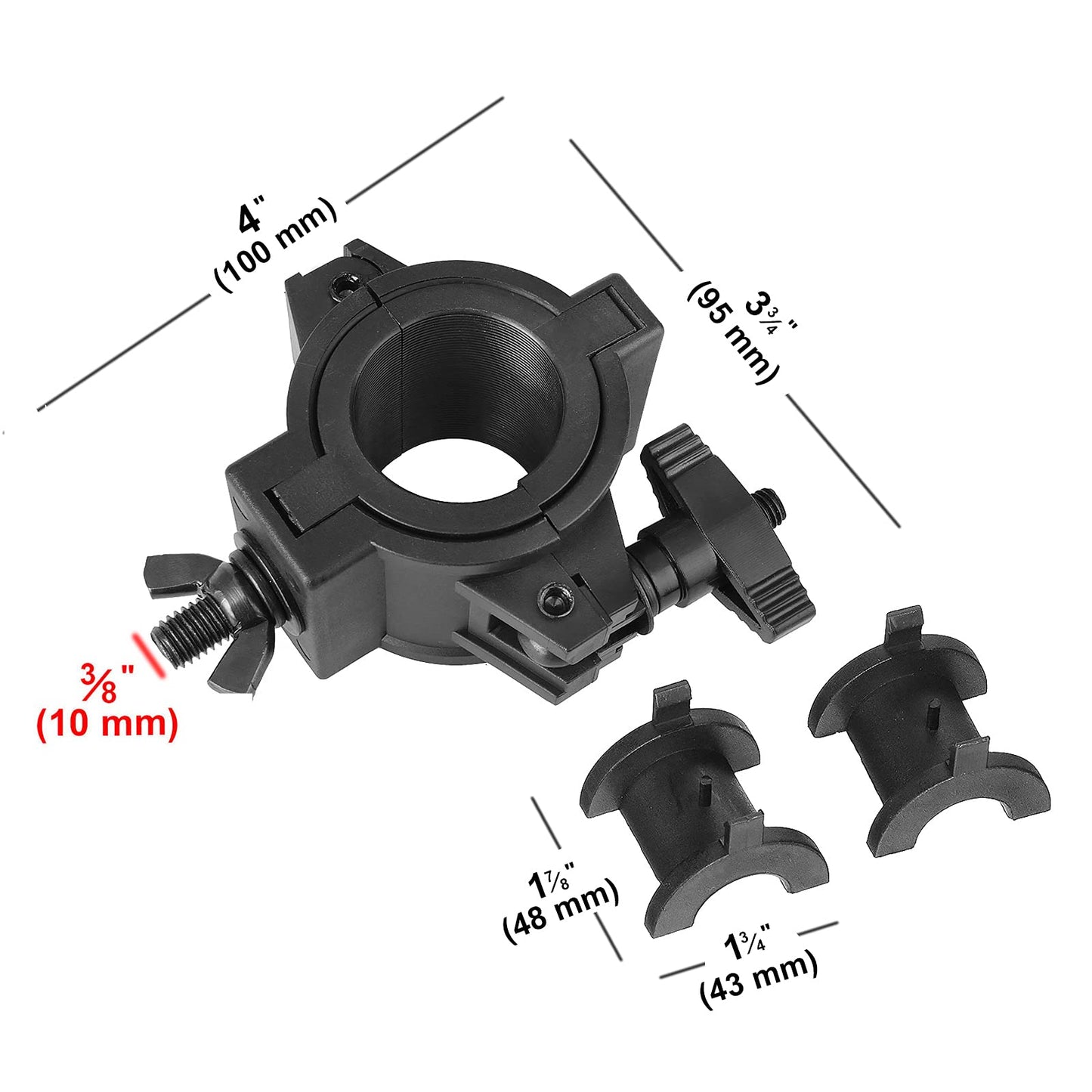 OTTFF 5 Pack Stage Light Clamps for DJ Par Light, Plastic O Truss Clamp Mount Hook Fit 1",1-1/2", 2" Pipe