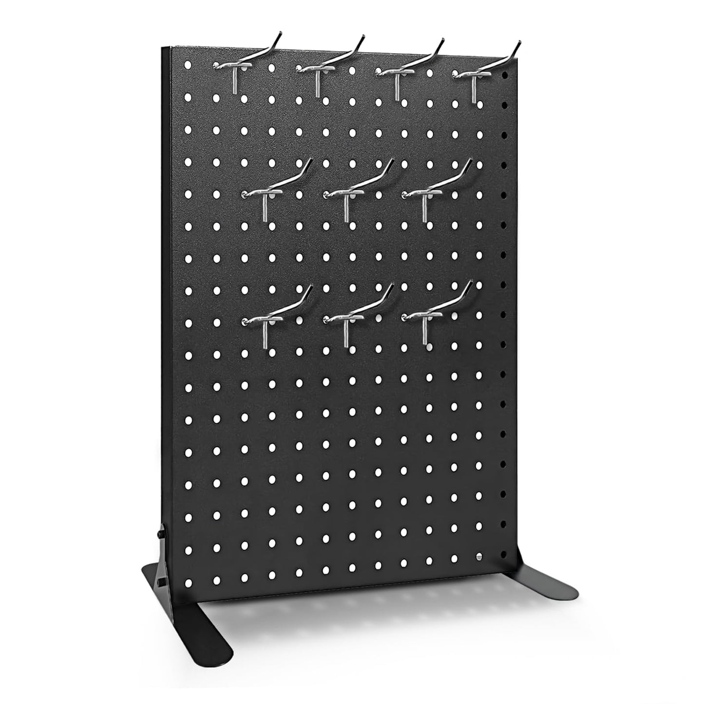 Uppcasir Pegboard Display Stand for Craft Shows, Metal Jewelry and Key Ring Retail Display Racks With 10 Hooks for Selling Accessories, Retail Stores, Vendors & Events, 17 X 13 Inch