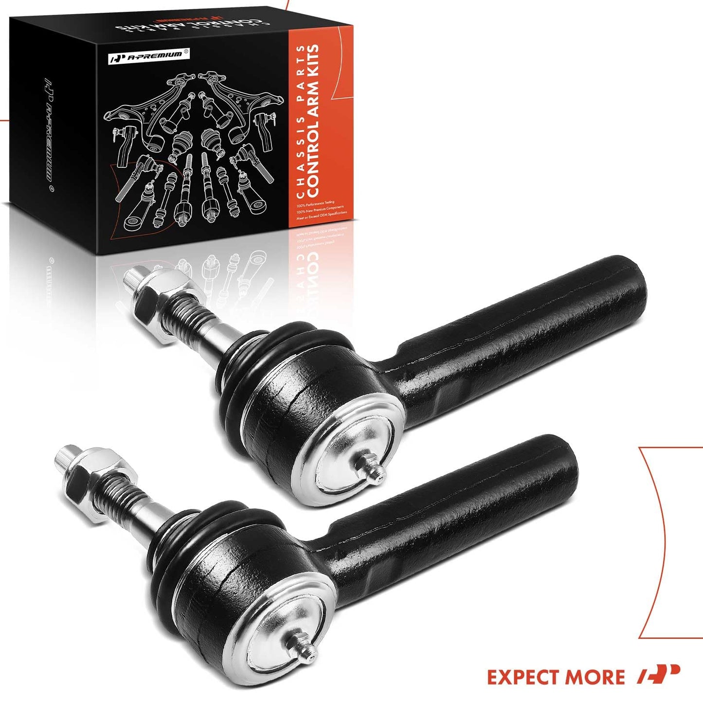 A-Premium 2 x [5.520 Inch] Front Outer Tie Rod Ends, Compatible with Chevy & GMC & Cadillac - 2007-2014 - Silverado 1500, Tahoe, Suburban, Avalanche, Sierra 1500, Yukon (XL 1500), Escalade (ESV & EXT)
