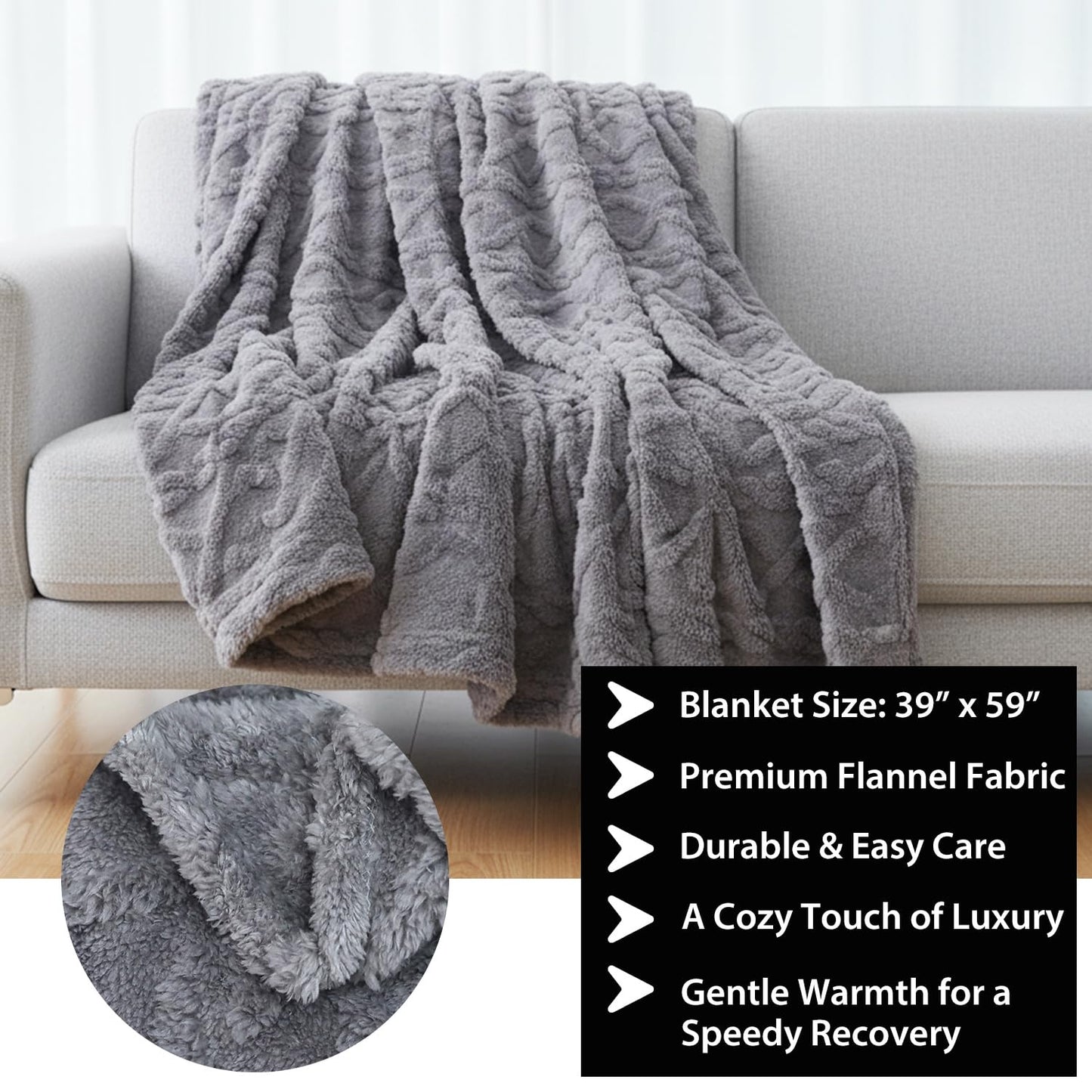 Care Package for Men - Get Well Soon Gifts with Plush Blanket, Ceramic Mug Set, Socks, PU notebook, Pen, Stress Stone, Greeting Card - Get Well Gifts for Men After Surgery Dad Friend