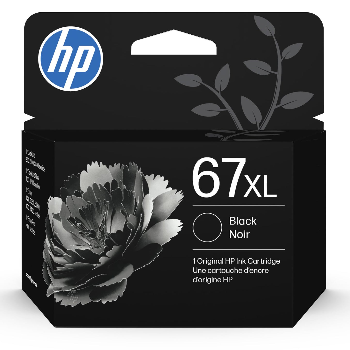 Original HP 67XL Black High-Yield Ink Cartridge | Works with HP DeskJet 1255, 2700, 4100 Series, HP Envy 6000, 6400 Series | Eligible for Instant Ink | 3YM57AN