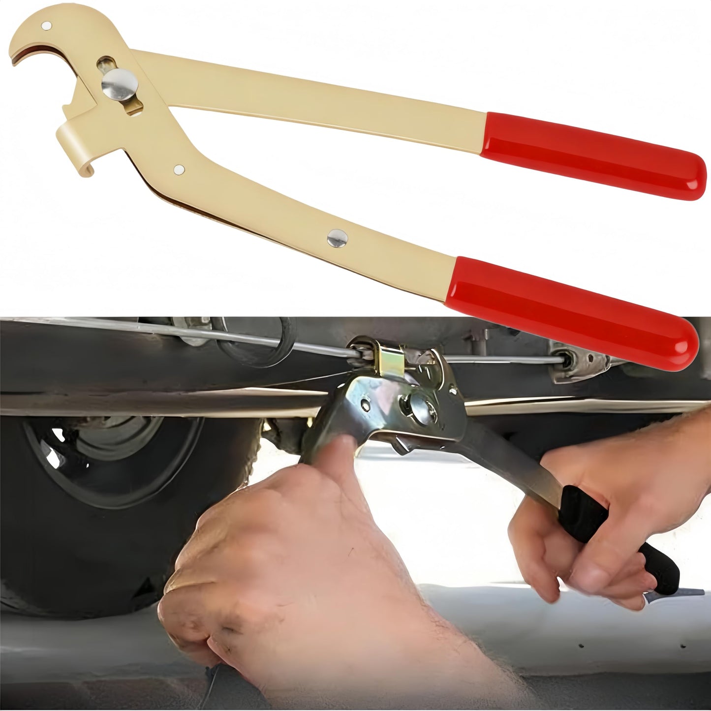 SLY-10500 14Inch Parking Brake Cable Coupler Removal Tool Pliers Fits for Vans SUV Dodge Ford GM Models Includes All Since The 80s (Not Fit Truckss)