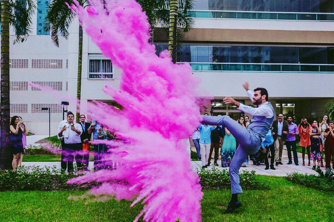 Gender Reveal Soccer Ball with Pink and Blue Powder