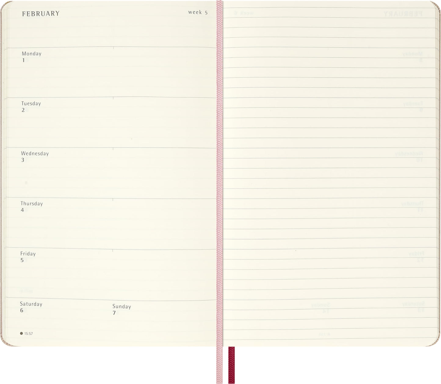 Moleskine Limited Edition Sakura 18 Month 2026-2027 Weekly Planner, Hard Cover, Large (5" x 8.25"), Pink with Gold Accents, 208 pages