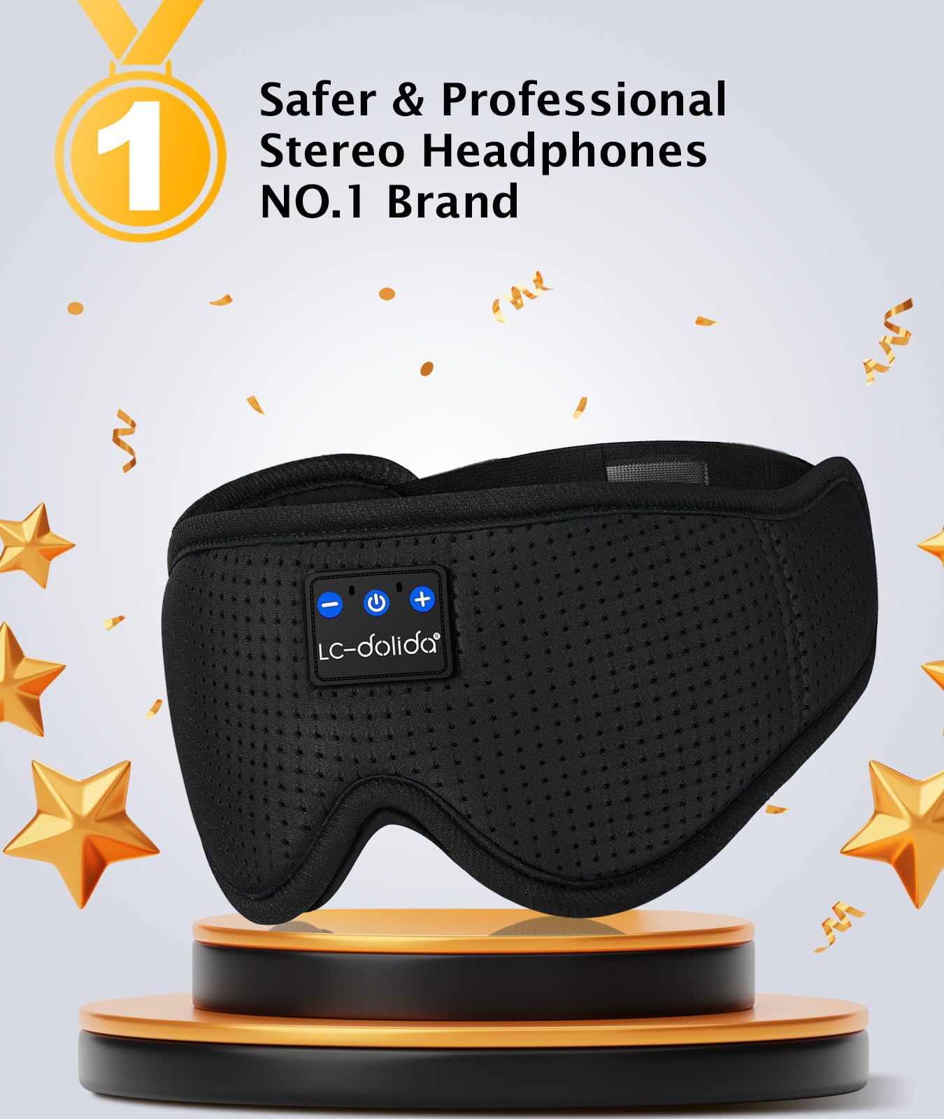 Bluetooth 5.4 3D Sleep Mask, Dual Sides Breathable Sleep Headphones, up to 15-Hour Stand-by Bluetooth Eye Masks, Wireless Earphones Eye Mask for Sleeping,Cool Tech Gadget Travel Essentials