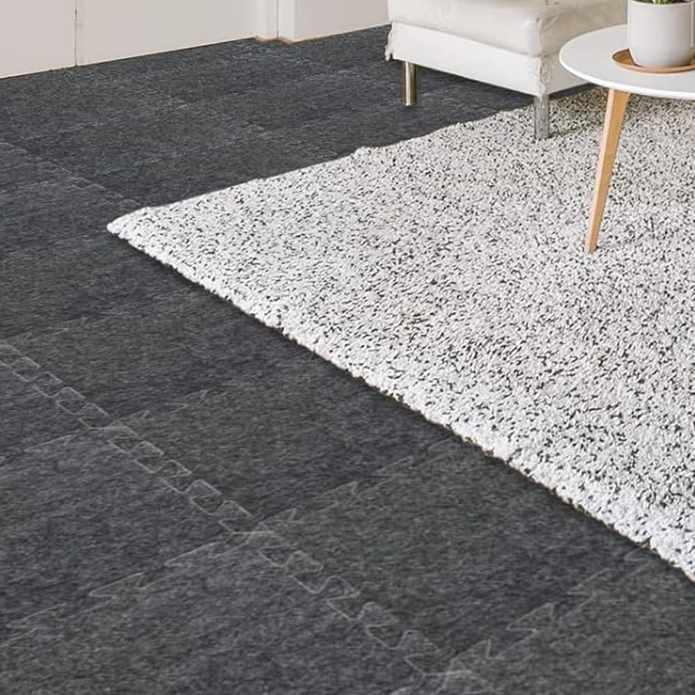 16 Pcs Thick Sound Absorbing Interlocking Floor Mats 11x 11 X 0.4 Inches High Density Piano Carpet Drum Rug Non Slip Anti Vibration Soundproof Pads Acoustic Blanket for Music Studio (Grey)