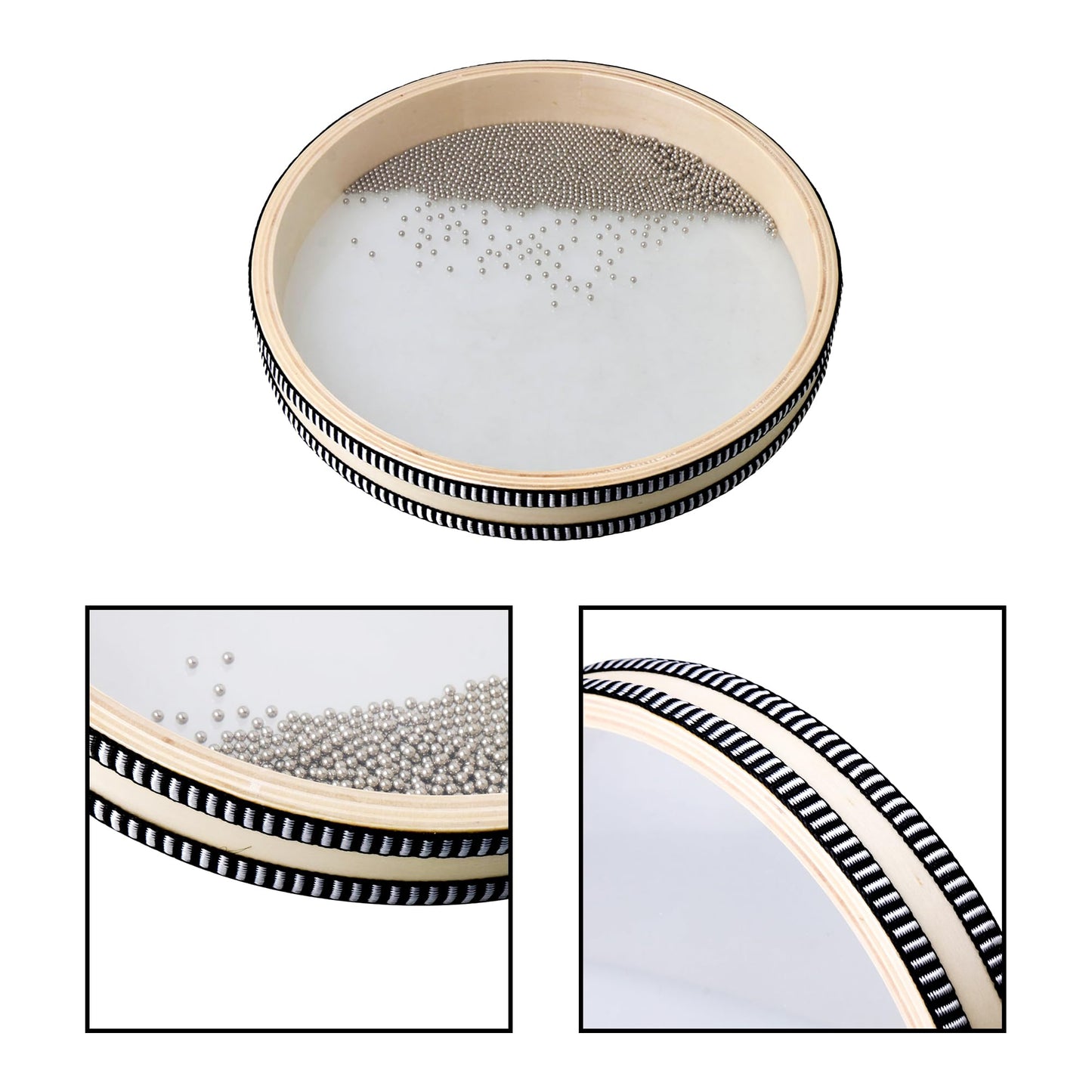 Bstinay 10inch Natural Ocean Drum Wave Bead Sea Sound Drum Musical Instrument Percussion