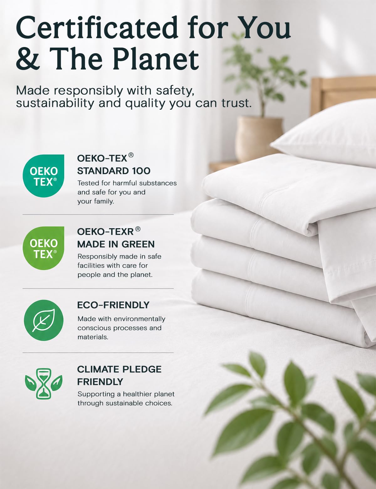 LuxClub 4 PC Queen Sheet Set, Bed Sheets Queen Size, Deep Pockets Wrinkle Free Cooling Bed Sheets Machine Washable Hotel Bedding Silky Soft - White Queen
