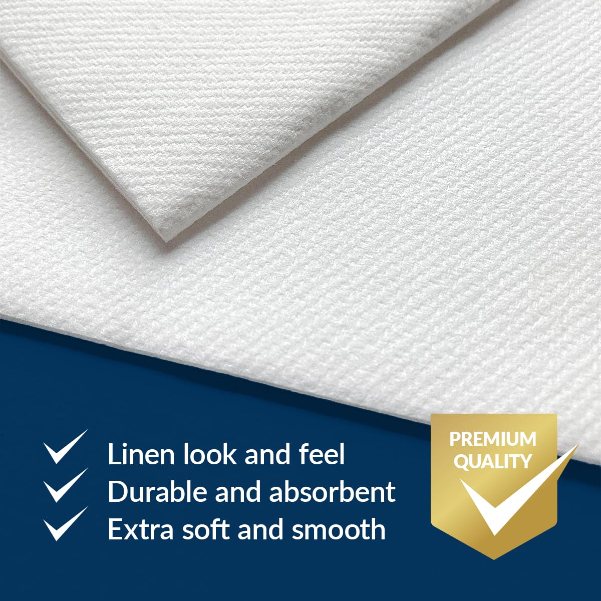 PAW - 50-Pack Disposable Cream Linen-Feel Guest Towels 8" x 4" Folded, European Quality Hand Towels, Elegant Dinner Napkins for Special Occasions - Wedding, Birthday, Holiday, Bridal Shower