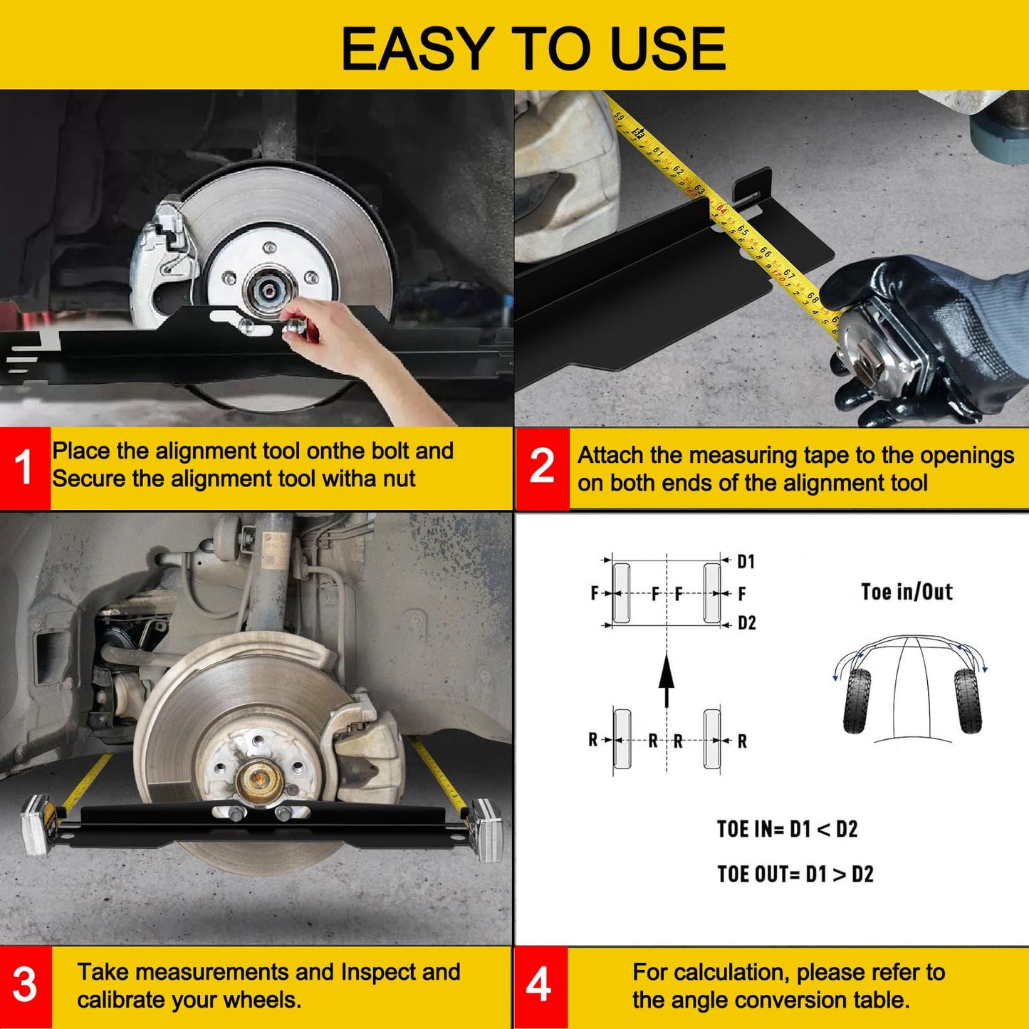Tiandirenhe 2pcs Heavy Duty Toe Alignment Tool Plates, Wheel Alignment Tool Plate with Hanging Holes, Alignment Tools Automotive, Car Front End Alignment Tool for Cars, Silver