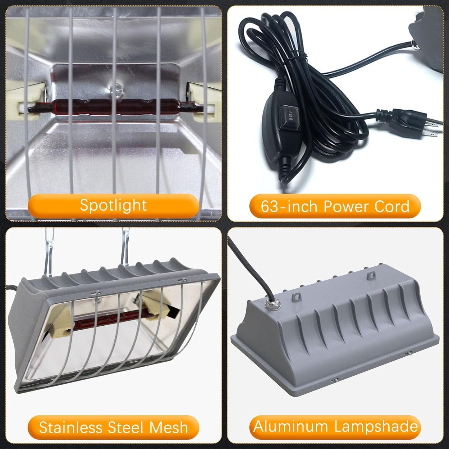 Chicken Coop Heater, 250W Brooder Heater Lamp for Chicks Ducks Reptiles (1 Pack)