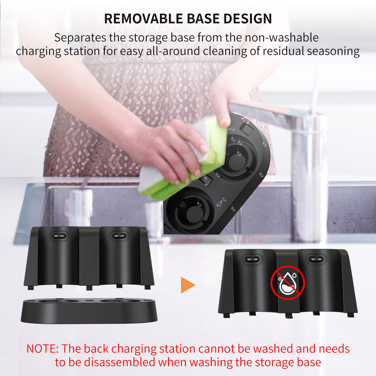 CIRCLE JOY Electric Salt and Pepper Grinder Set, Automatic Spice Grinder Pepper Mills with Portable Dual Charging Station, White Led Light and Adjustable Coarseness