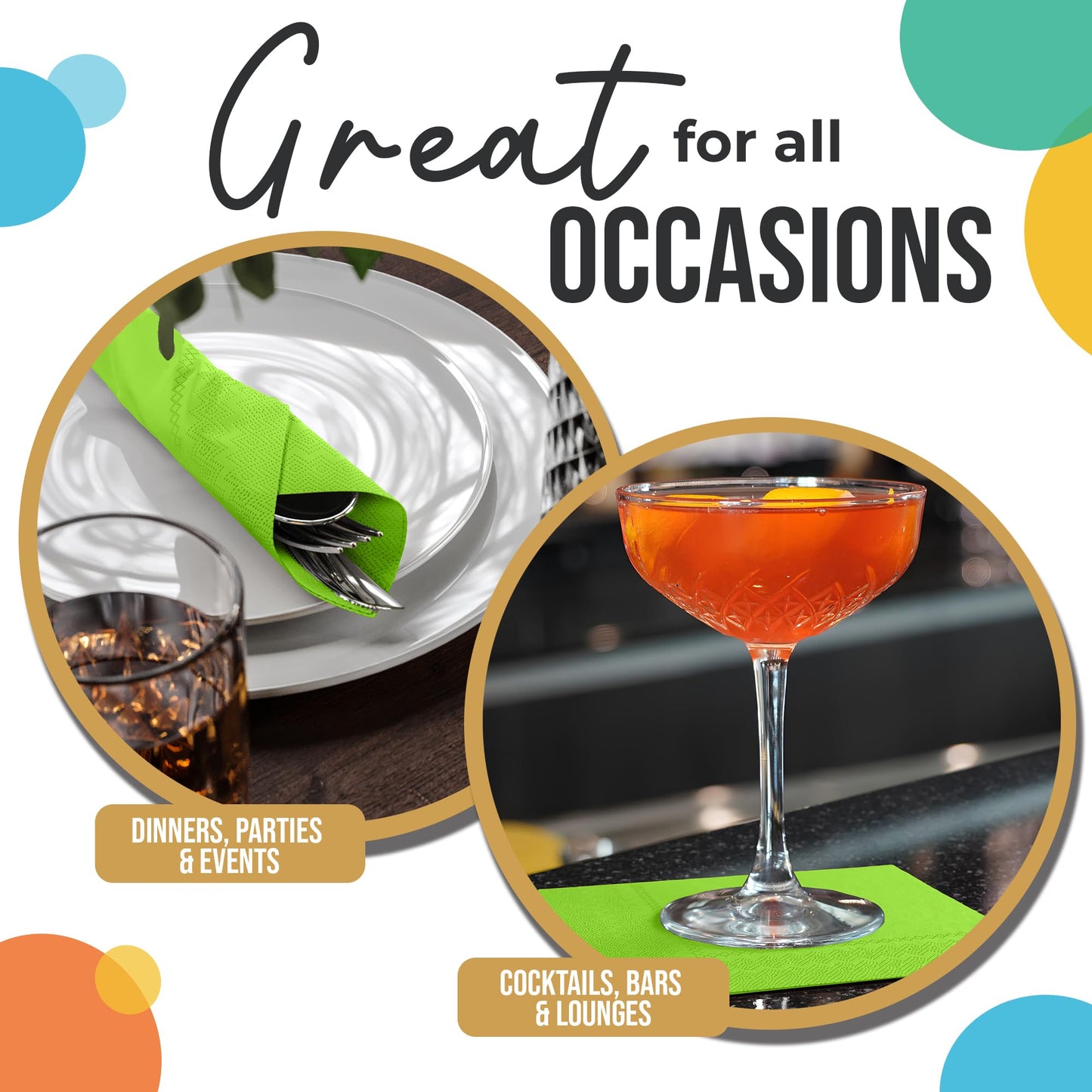 300 Pack Lime Green Napkins Disposable, 2 Ply Party Napkins, Lime Green Disposable Napkins, Fun Napkins Everyday – Great As Cocktail Napkins Or Beverage Napkins Paper Exquisite