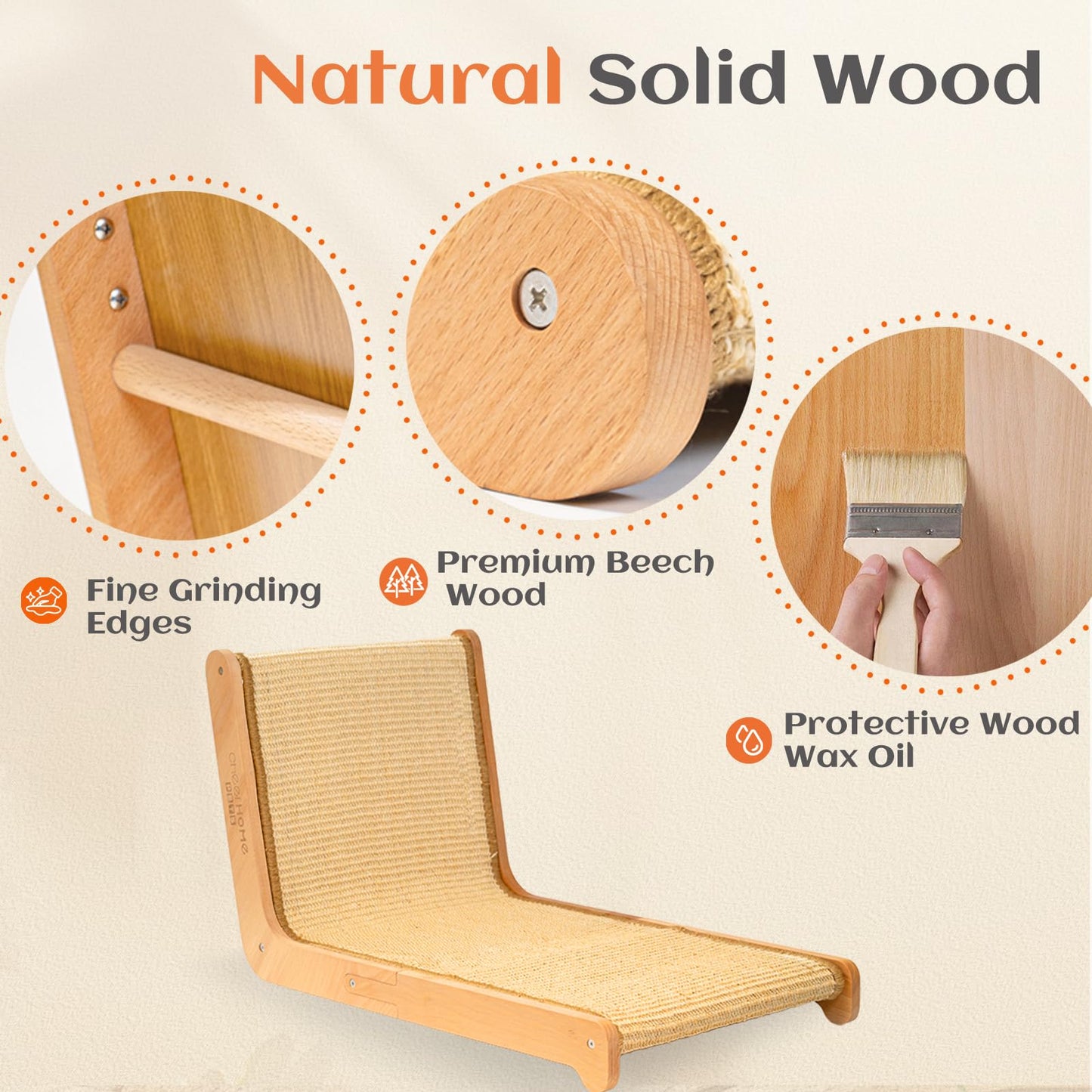 CHEERHOME PETS Natural Sisal Cat Scratcher for Indoor Cats Premium L Shaped Scratching Mat for Cats Scratcher Lounge Sofa Protector Replacement Pad (Large)