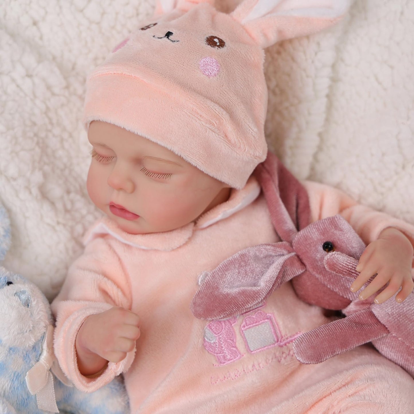 BABESIDE Lifelike Reborn Baby Dolls - 12 Inch Full Vinyl Realistic Baby Doll Sweet Sleeping Real Life Baby Dolls Cute Girl with Toy Accessories Gift Set for Kids Age 3+