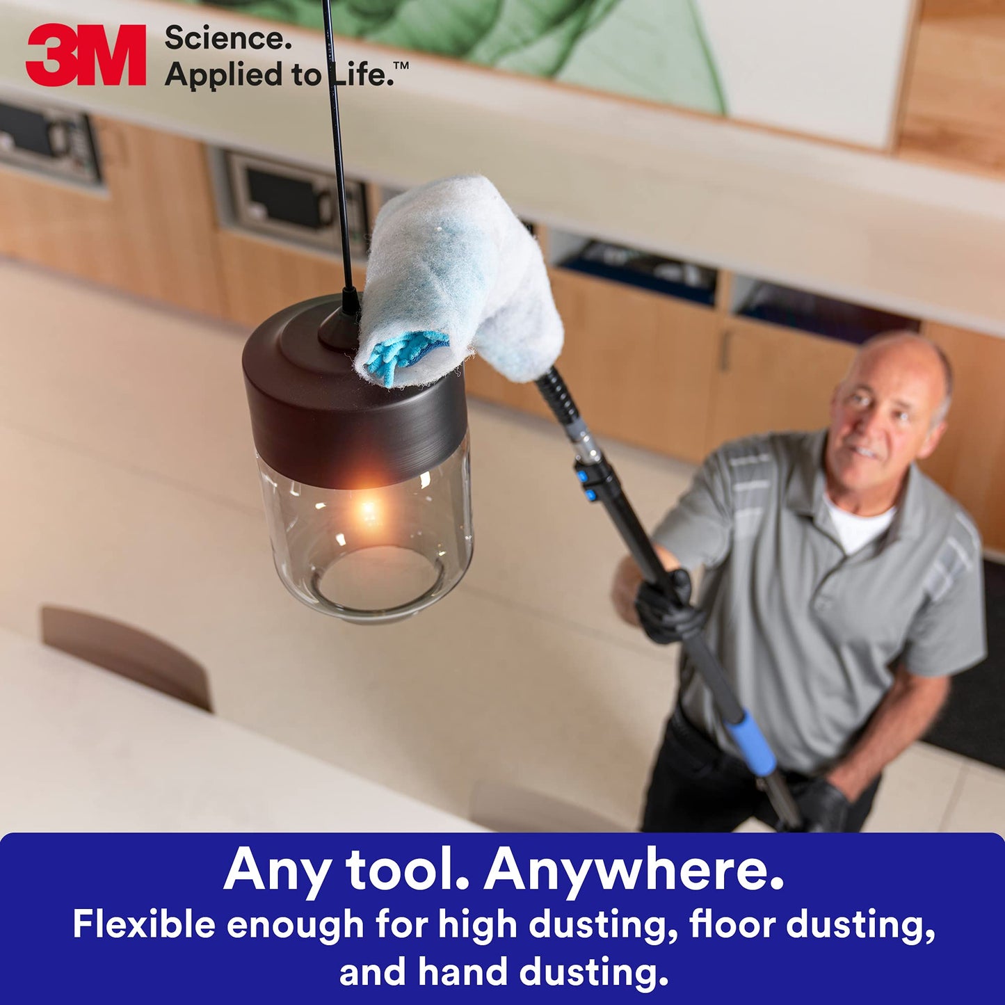 3M Easy Trap Sweep and Dust Sheets, 1 Roll of 60 8" x 6" Sheets, Disposable Easy Sweep Floor Duster, Picks Up 8X More Dirt, Dust, Sand, Hair, Works on Dry or Wet Surfaces, Hardwood Floors, 59152W