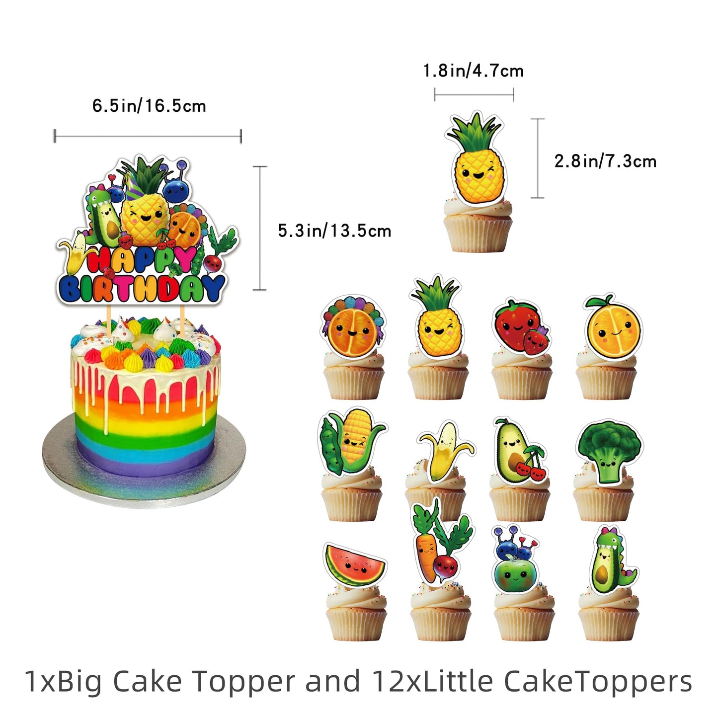 Hey Bear Sensory Fruit Party Supplies,Including Birthday Bannner,Cake Copper ,Ballon,Party Background,Suitable for Fruit Birthday Party Decorations,Holiday Party,Party Favor etc