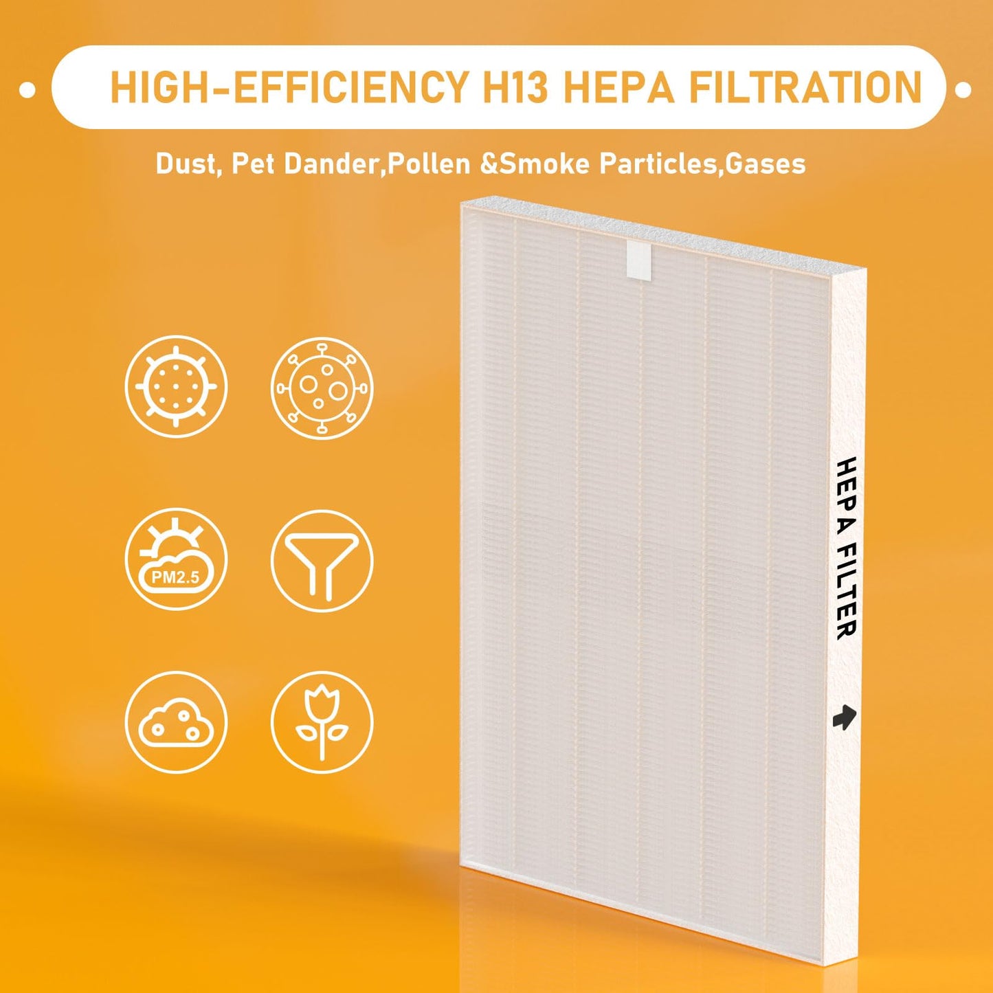 116130 True HEPA Replacement Filter H Compatible with Winix 5500-2 Air Cleaner Purifier and Models AM80, 4 Pack HEPA Filter only
