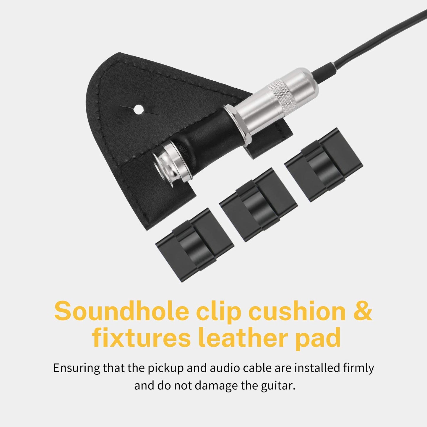 Donner Acoustic Guitar Pickup, Acoustic Pickup DSS-6 Passive Guitar Pickups Mahogany Soundhole Pickup with Humbucker Volume Tone Control