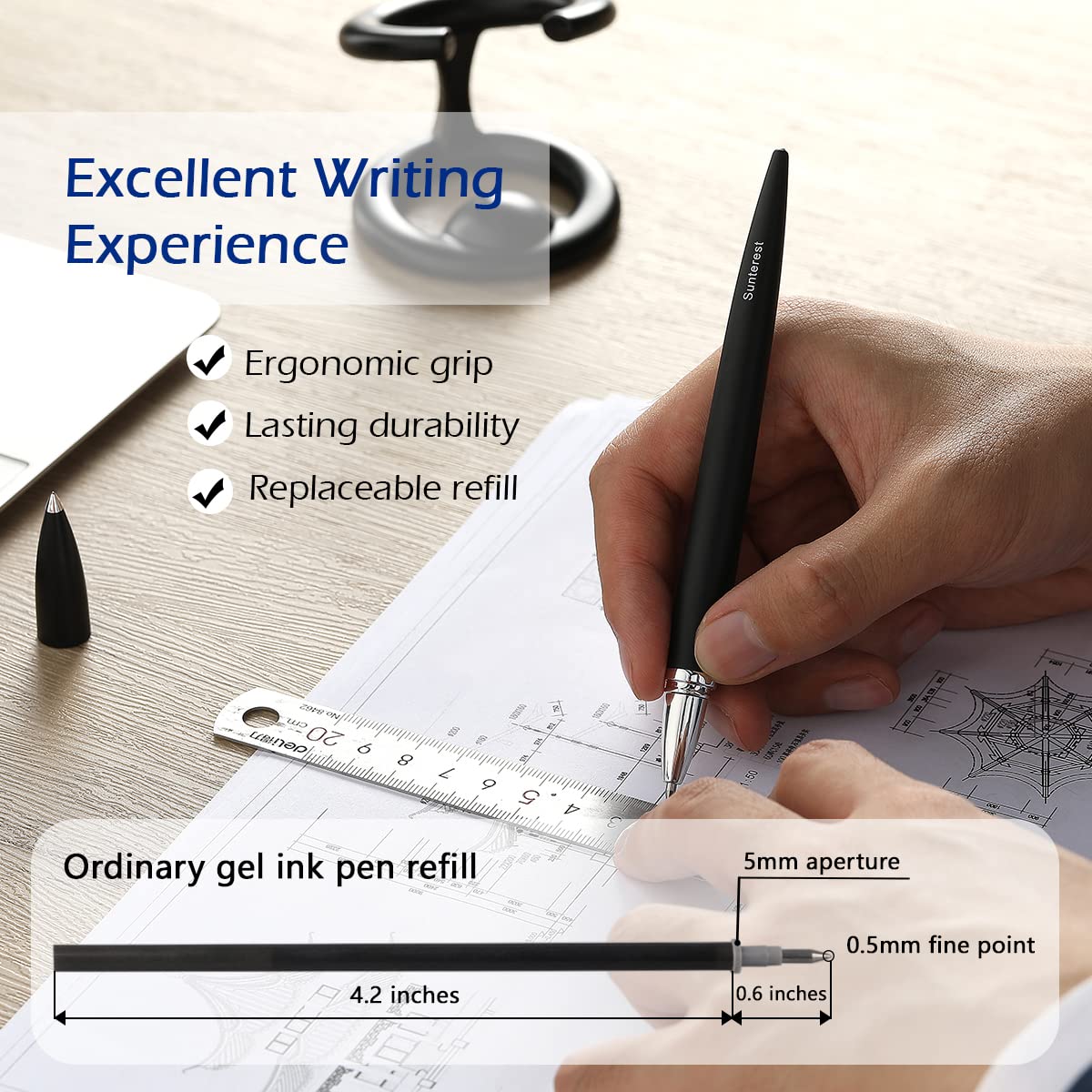 Magnetic Levitating Ballpoint Pen,Futuristic Luxury Floating Pen, Professional Executive Pen that Defies Gravity,Unique Gifts for Men & Women,Aesthetic Office Desk Decor,Cool Tech Gadgets(Black)