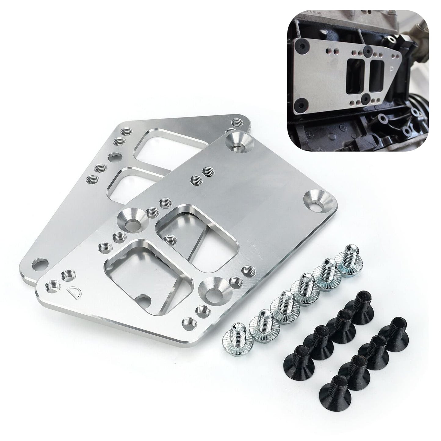 BAGARAATAN LS Swap Motor Mounts Adapter Plates,LS Conversion Adjustable Universal Swap Bracket Small Block,Billet Aluminum Engine Mounts for LS1 LS3 LS2 LQ4 LQ9 LS6 L92 L99 L33 LR4 for SBC Vehicle