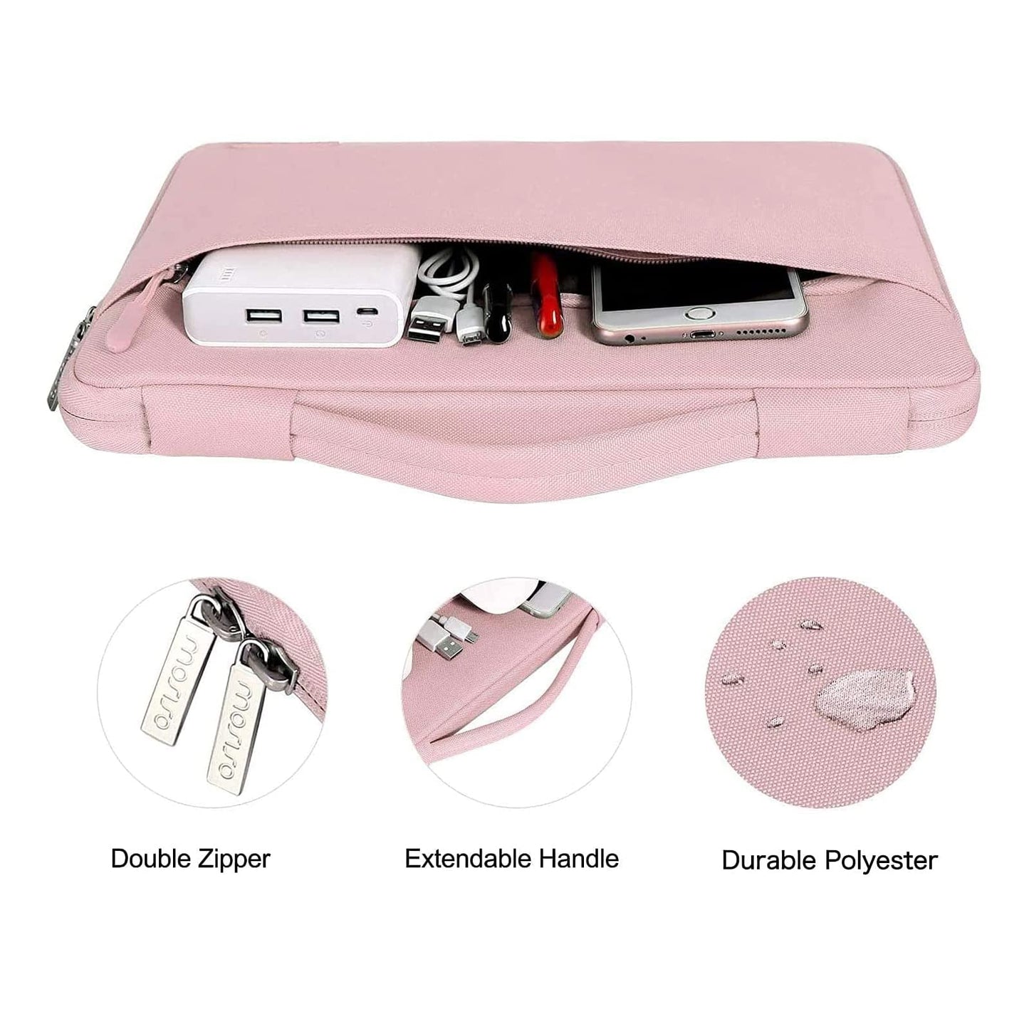 MOSISO Compatible with MacBook Air 13 inch Case 2025 2024 2023 2022 M4 A3240 M3 A3113 M2 A2681, Hard Shell&Sleeve Bag&Keyboard Skin&Webcam Cover&Screen Film for MacBook Air 13.6 inch, Baby Pink