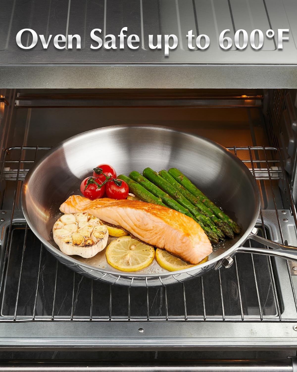 KOCH SYSTEME CS Tri-Ply Clad Stainless Steel Pan, Premium 18/10 Stainless Steel Frying Pan, Professional Induction Skillet, Dishwasher & Oven Safe, Non-Toxic (30cm/12in)