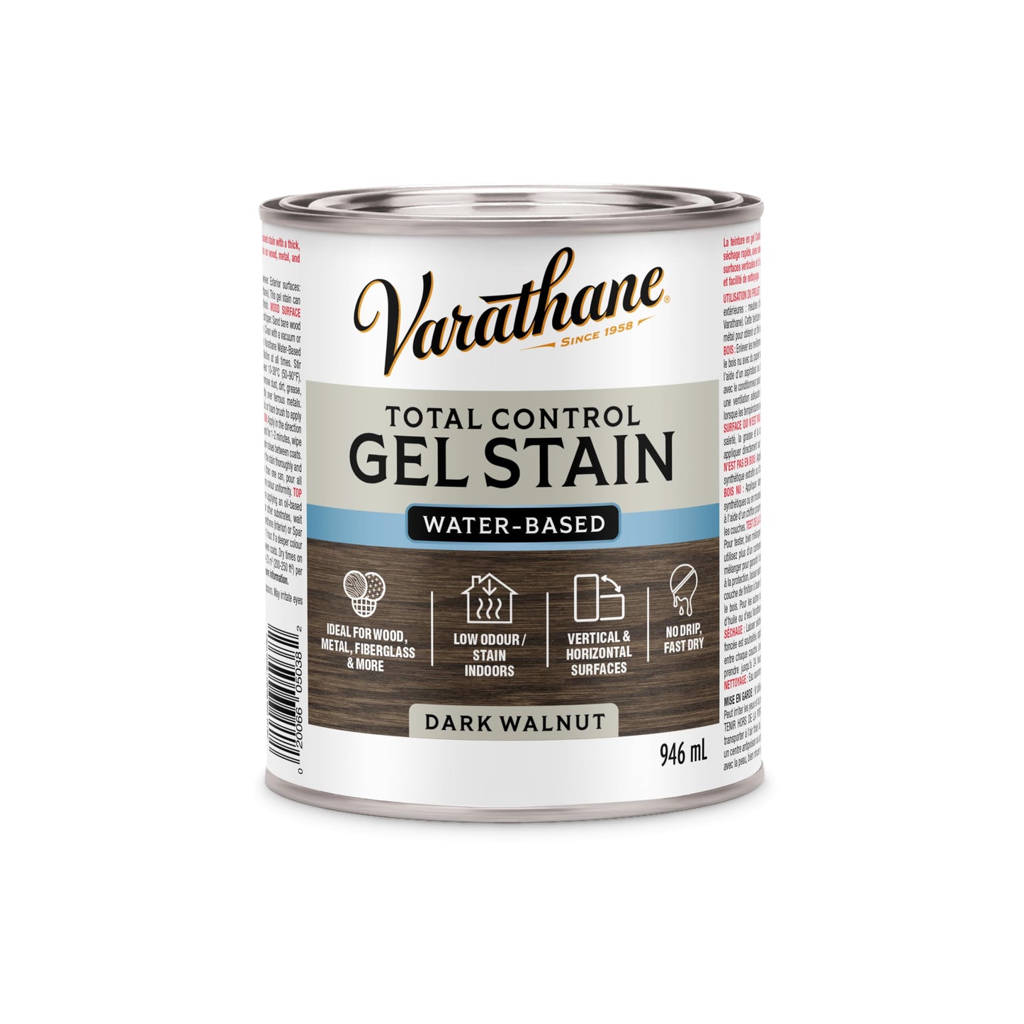Varathane - premium water base gel stain Dark Walnut 946ml 398134