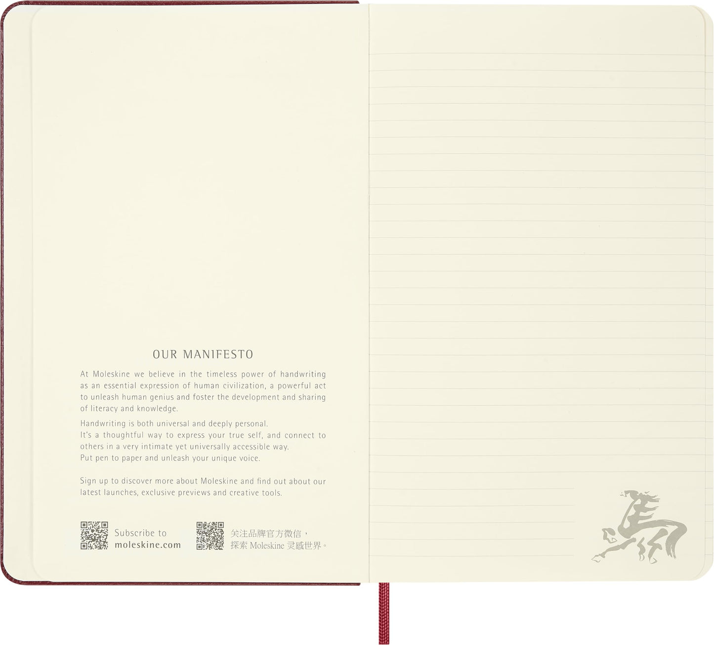 Moleskine Limited Edition Year of the Horse 2026 Precious & Ethical Vegea Notebook in Gift box, Soft Cover, Large (5" x 8.25") Ruled/Lined, Autumn Red, 176 pages