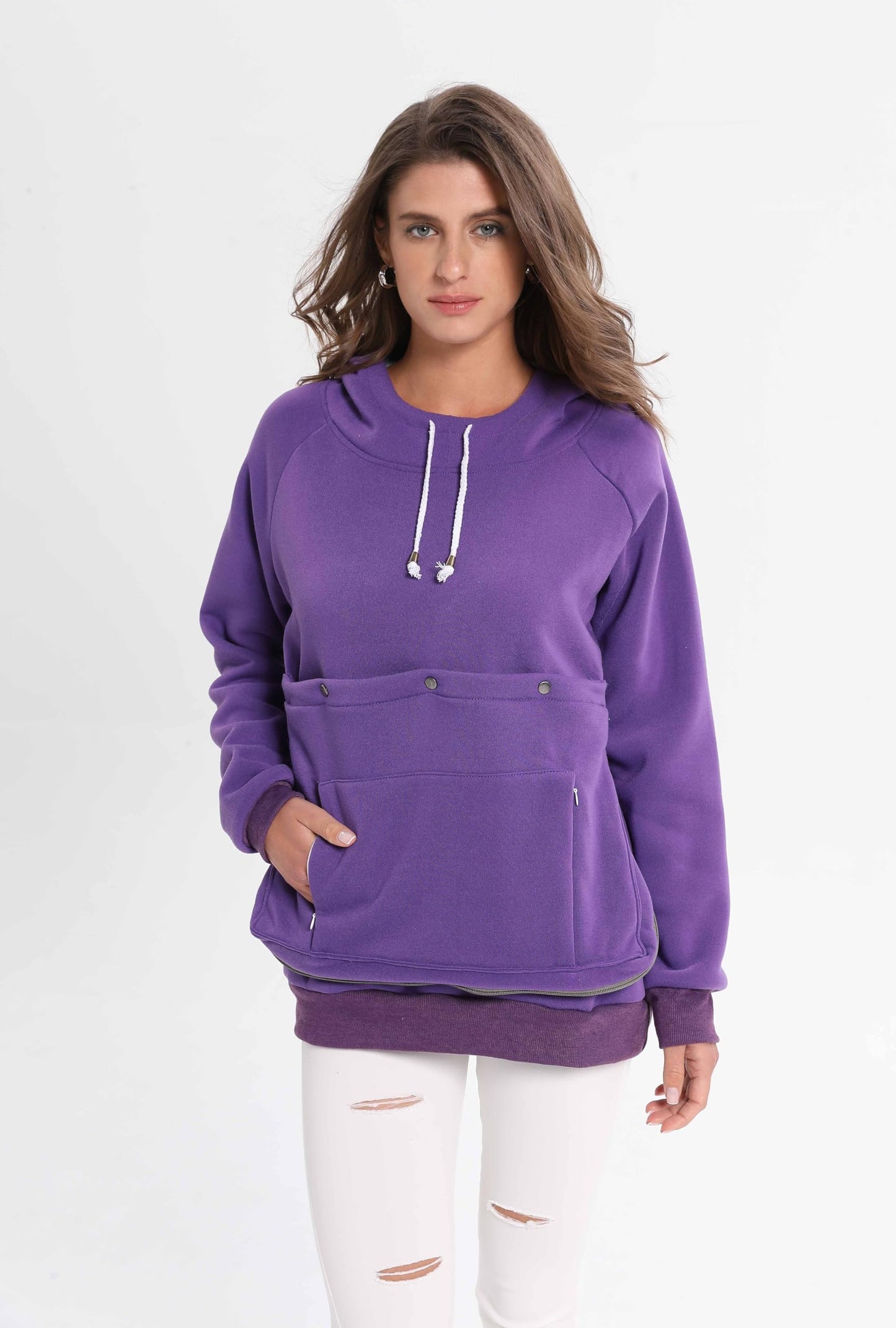 Kei Tomlison Pet Cat Dog Pouch Hoodie Small Animal Carrier – Kitten Puppy Pouch Sweatshirt Holder Fleece Unisex Hoodies Purple