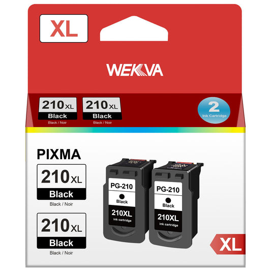 210XL 210 Black Remanufactured Ink Cartridge Replacement for Canon 210XL PG-210XL 210 use with Canon PIXMA MP495 MP240 MP280 MP480 MP490 MP499 MP250 MX410 IP2702 (2 Black)